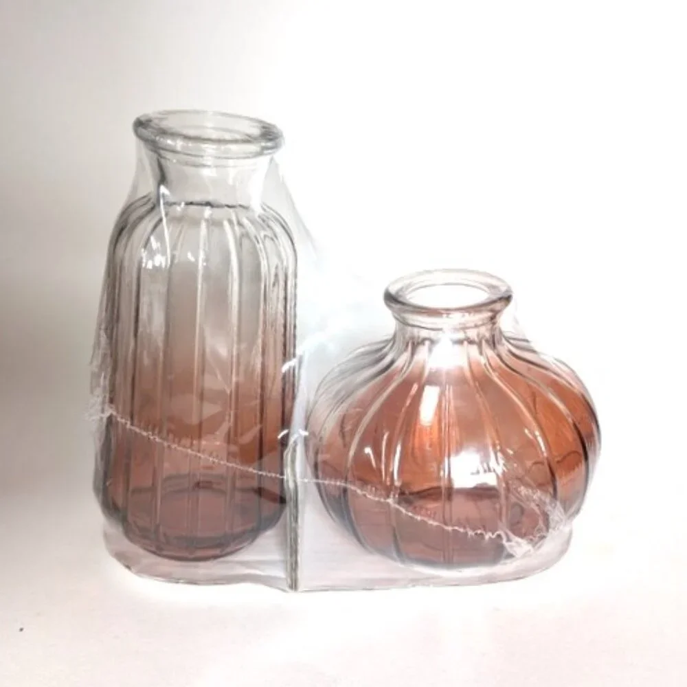 Ombre‎ Amber Bud Vases Set of 2